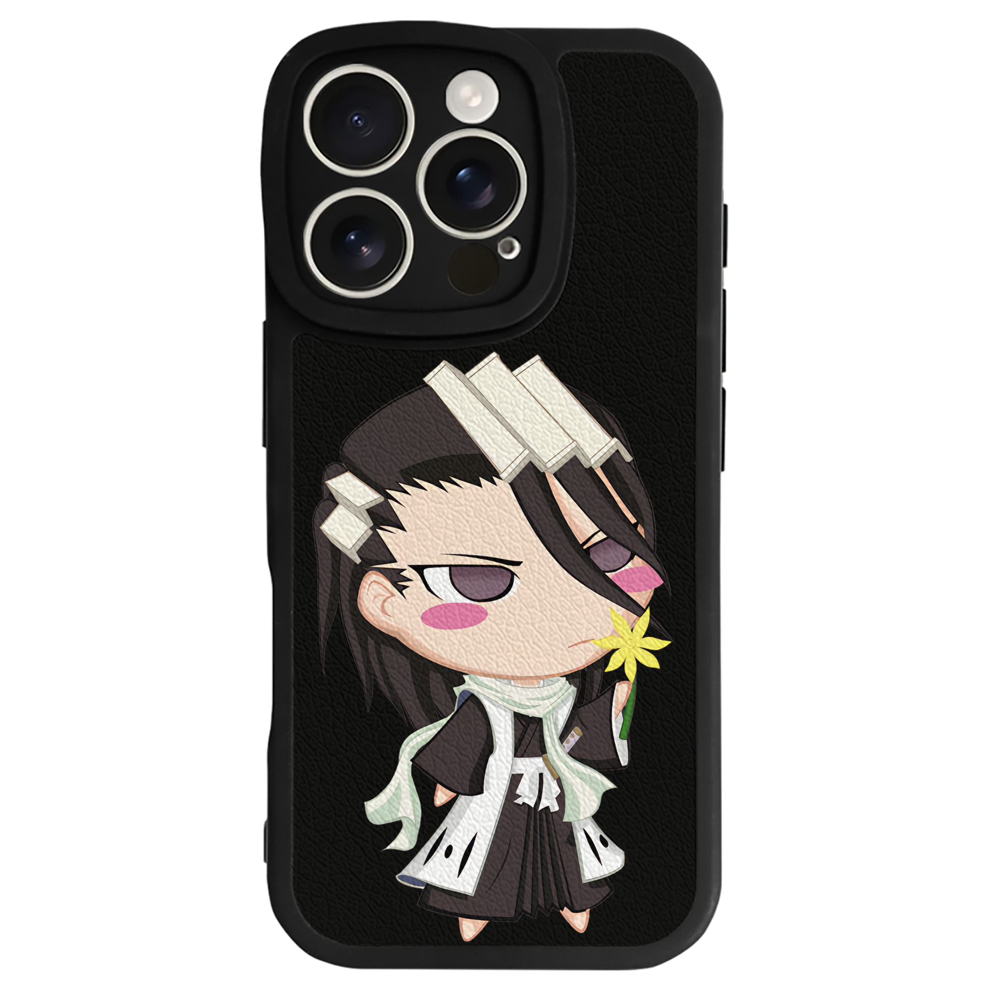 （画像用） ブリーチ くちき びゃくや BLEACH Kuchiki Byakuya 【iPhone 16シリーズ対応】シリコンスマホケース（レザー調） 材質：シリコン